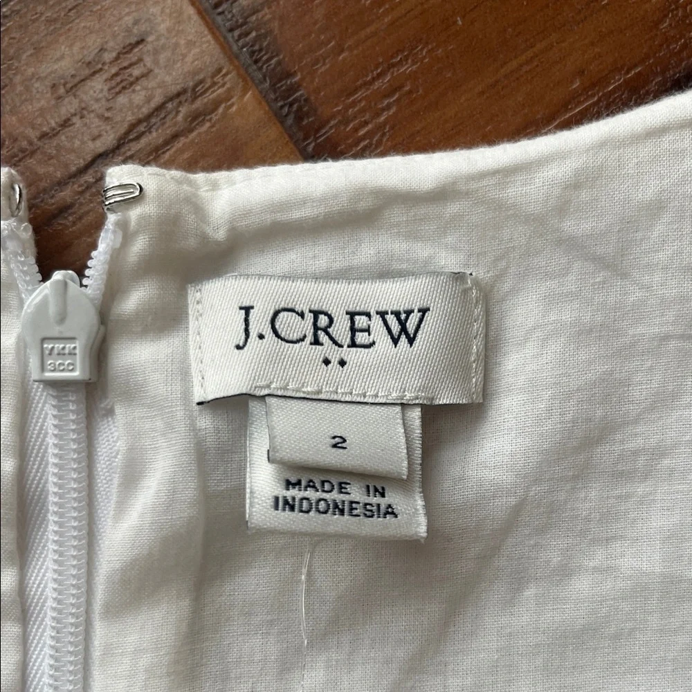 NWT J. Crew Cream Scalloped Mini Dress - Size 2